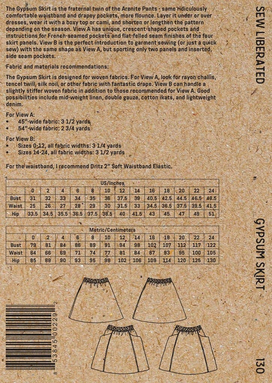 Gypsum Skirt Sewing Pattern