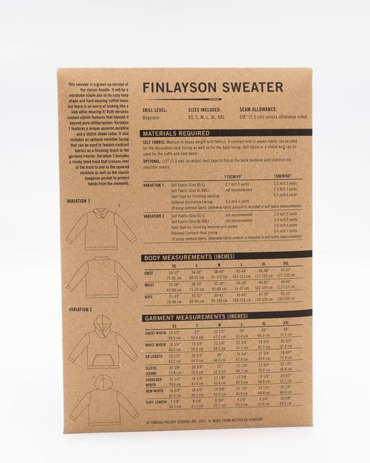 Finlayson Sweater Tissue Sewing Pattern