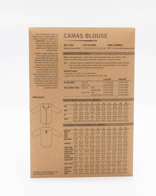 Camas Blouse Tissue Sewing Pattern