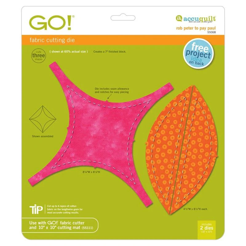 AccuQuilt GO! Die Rob Peter to Pay Paul (7" Finished) (2-Die Set) 55068