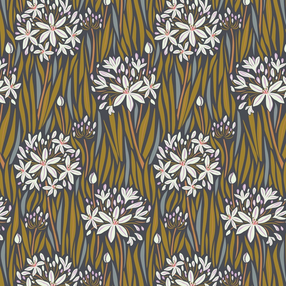 Agapantha Neutral- Wandering Eye Collection by Kathy Doughty
