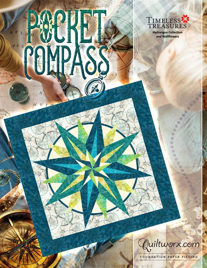 Book cover of 'Pocket Compass' with compass design and Timeless Treasures branding.