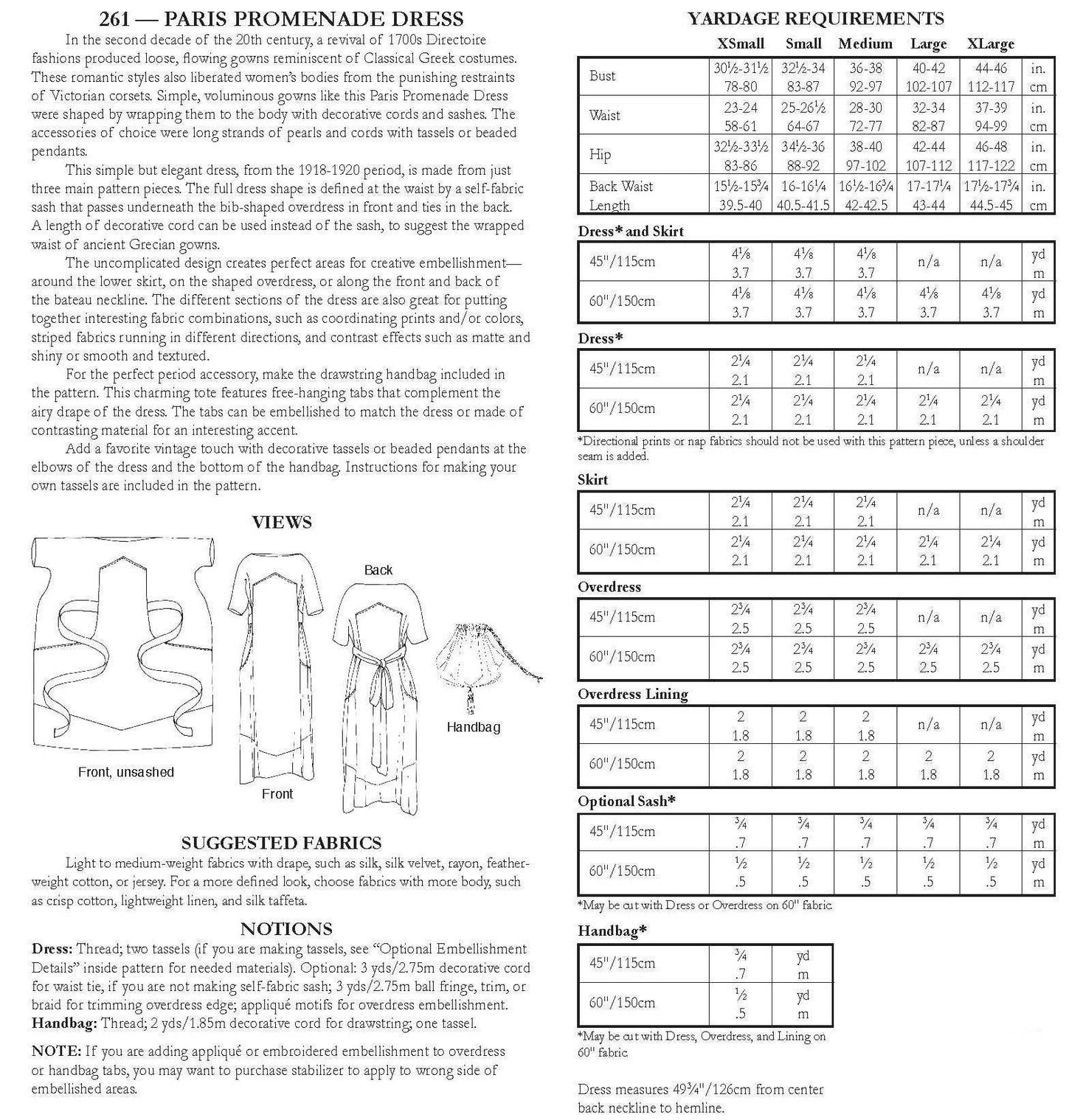 261 Paris Promenade Dress - Sewing Pattern