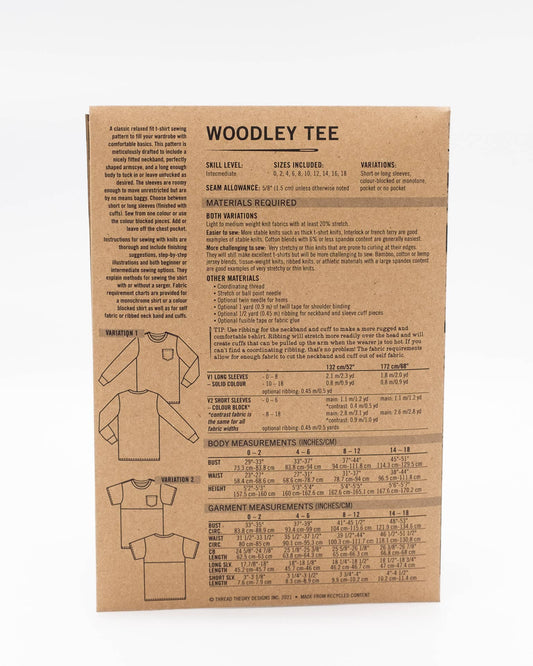 Woodley Tee Tissue Sewing Pattern - Women's Sizing