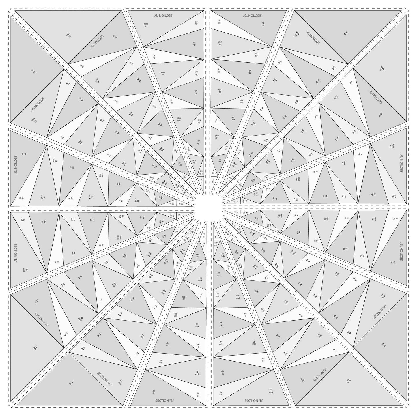 Arabesque - Geometric Quilt Pattern