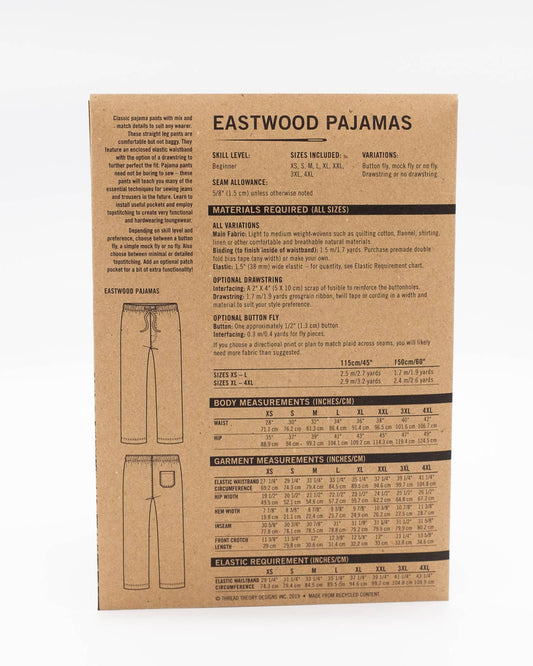Eastwood Pajamas Tissue Sewing Pattern