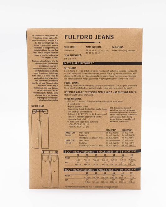 Fulford Jeans Tissue Sewing Pattern