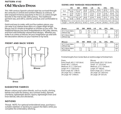 142 Old Mexico Dress - Sewing Pattern