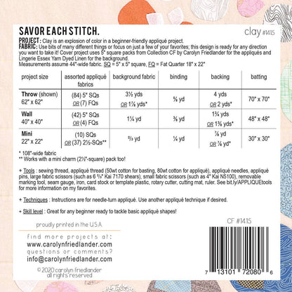 Clay Quilt Pattern