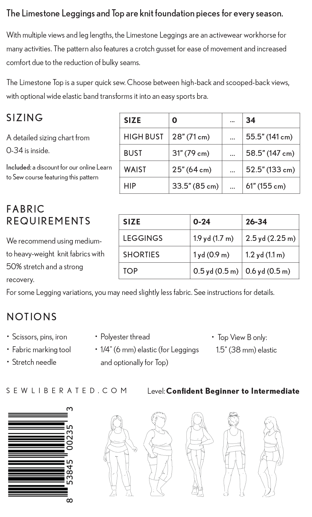Limestone Leggings and Top Sewing Pattern