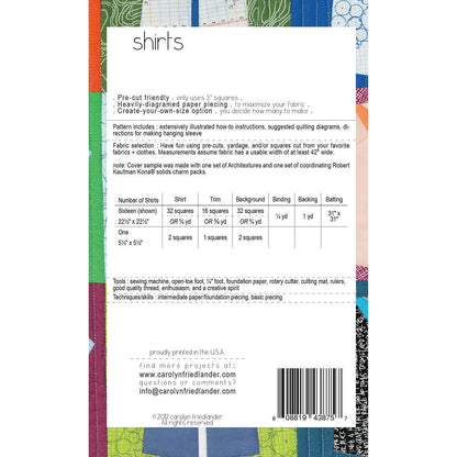 Shirts Quilt Pattern
