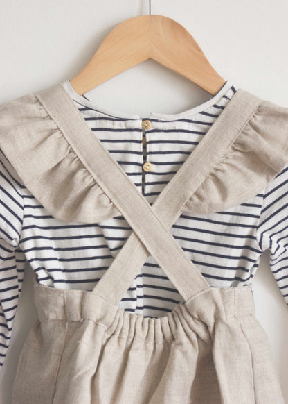Pinafore Ruffle Dress Sewing Pattern for Girls