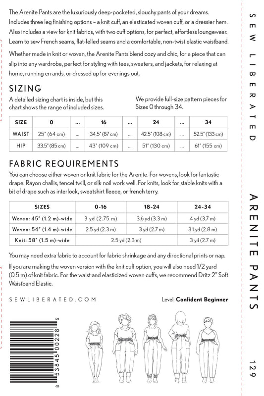 Arenite Pants Sewing Pattern