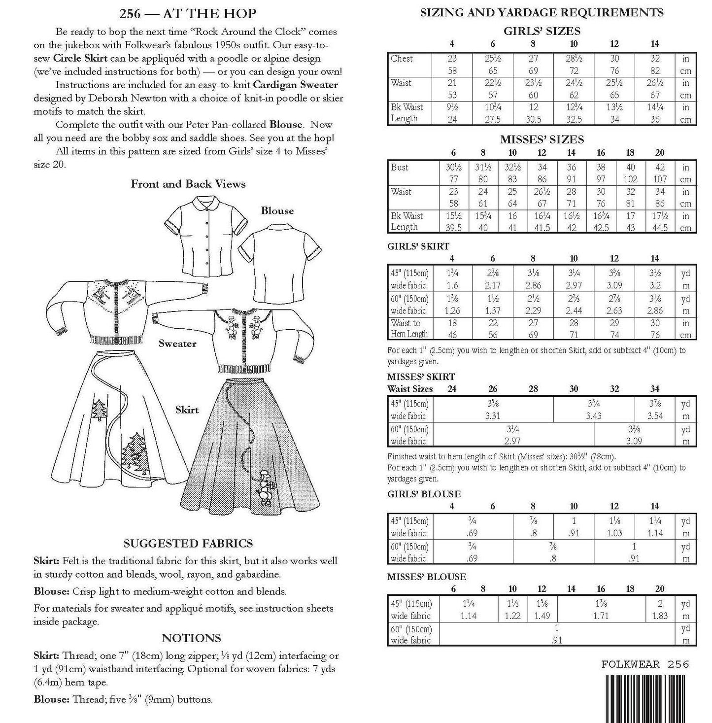 256 At The Hop - Sewing Pattern