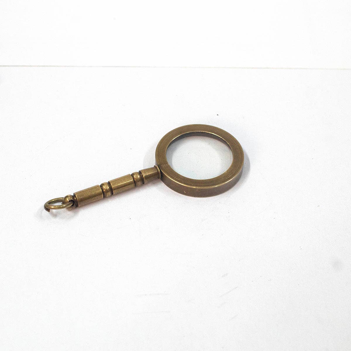41mm x 11mm Vintage Brass Handheld Magnifying Glass, each
