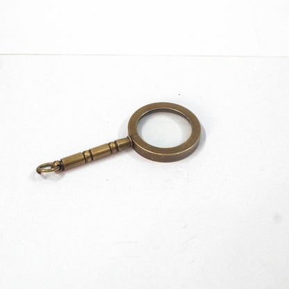 41mm x 11mm Vintage Brass Handheld Magnifying Glass, each