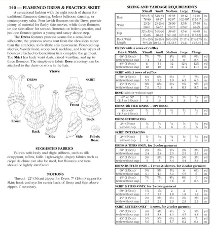 140 Flamenco Dress and Practice Skirt - Sewing Pattern