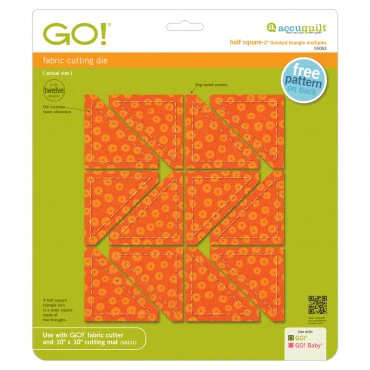 AccuQuilt GO! Die Half Square Triangle 2" Finished Square Multiples 55063