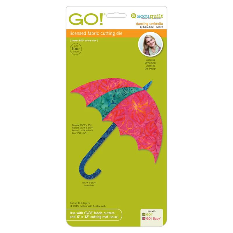 AccuQuilt GO! Die Dancing Umbrella by Edyta Sitar 55178