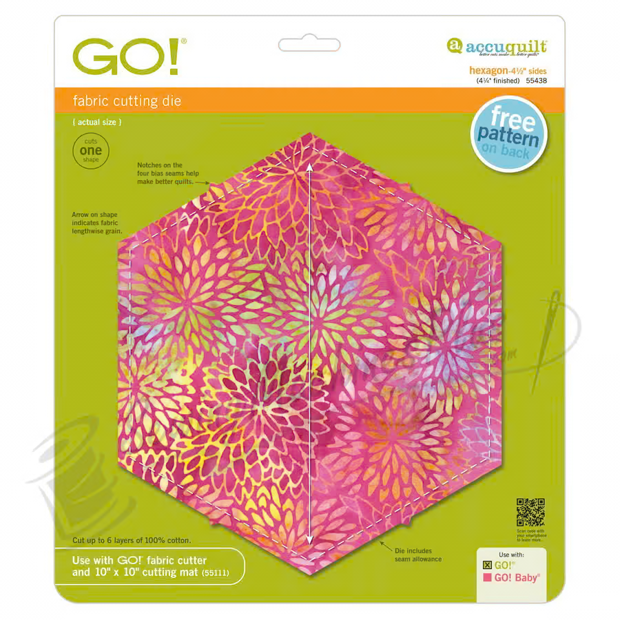 Accuquilt GO! Die 55438 Hexagon 4.5 Inch Sides