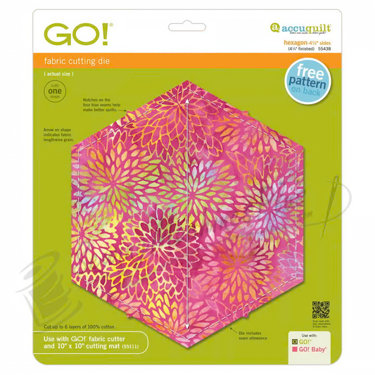 Accuquilt GO! Die 55438 Hexagon 4.5 Inch Sides