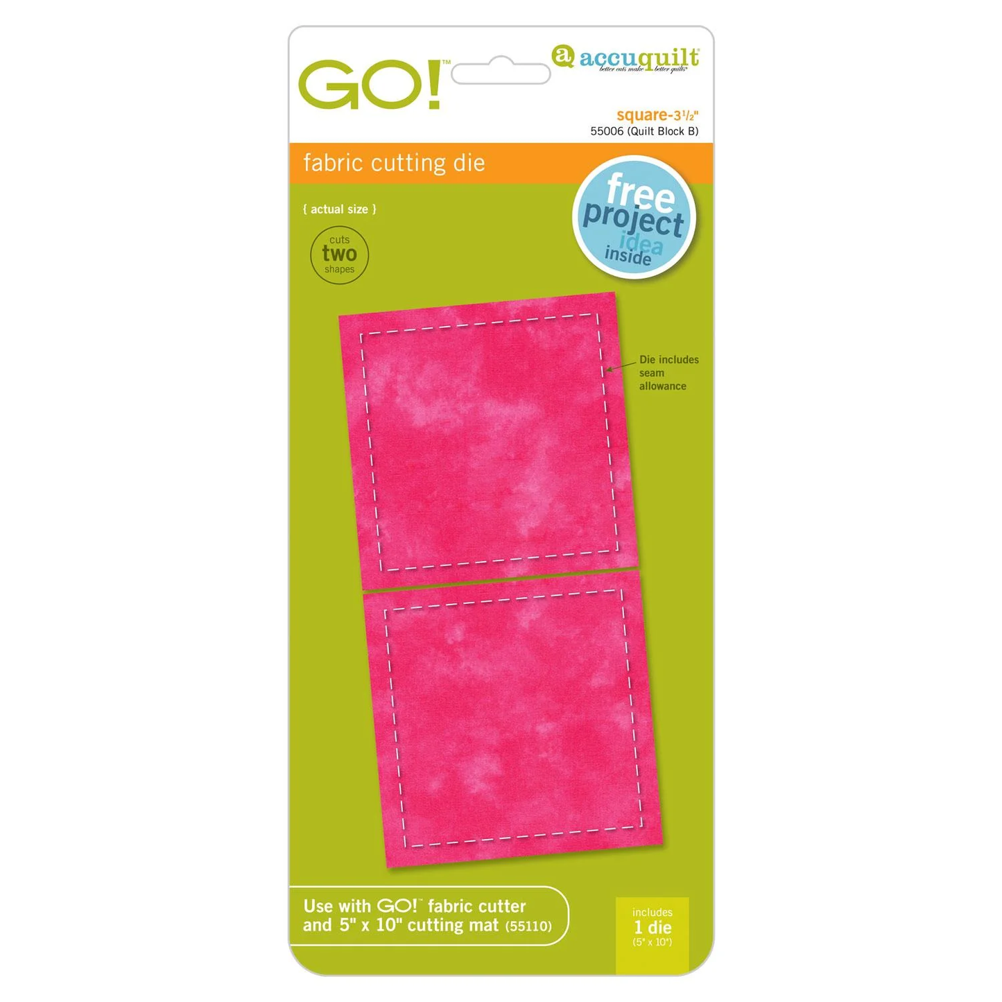AccuQuilt GO! Square-3 1/2" (3 " Finished) 55006