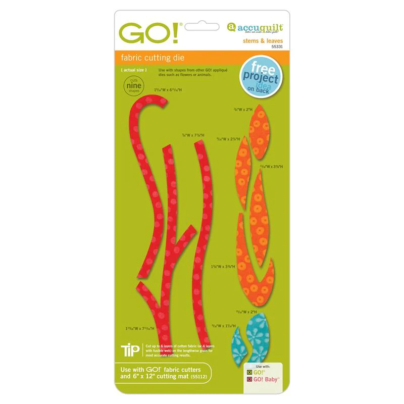 AccuQuilt GO! Die Stems & Leaves 55331