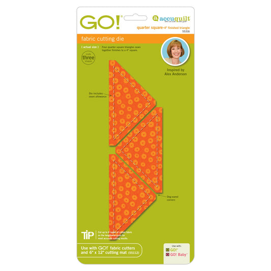 AccuQuilt GO! Quarter Square-4″ Finished Triangle (3 triangles)