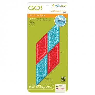 AccuQuilt GO! Die Parallelogram 45°-2 1/4" x 2 13/16" Sides (1 1/2" x 2 1/8" Finished) 55402